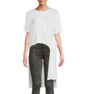 Patrizia Luca White Asymmetrical Tunic Top
